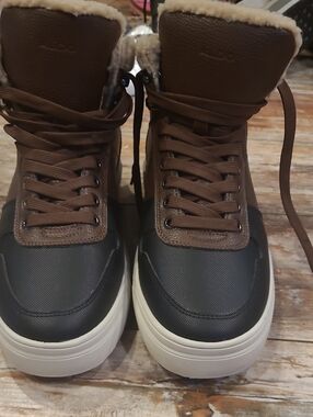 Aldo Brown and Black Men's Winter Lace-Up Boots
